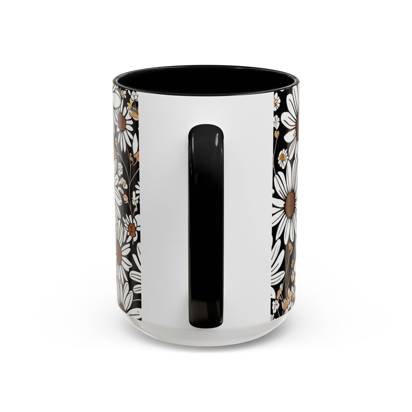 Floral Accent Coffee Mug, Daisy Design Mug for Home, Gift for Plant Lovers, Cute Coffee Cup, Spring Inspired Kitchenware
