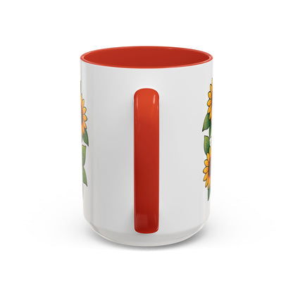 Cute Cat Floral Accent Coffee Mug - Kitty Lover Gift, Tea Cup, Home Decor, Anime Inspired, Coffee Lover Gift