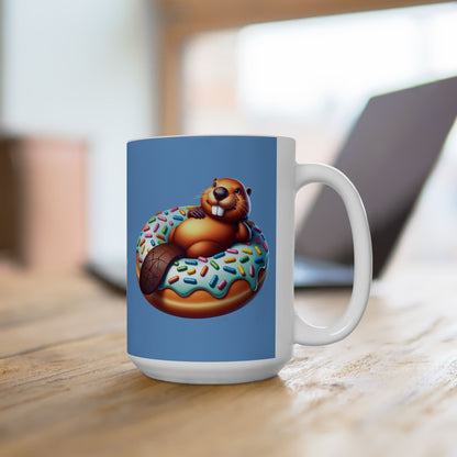 Cute Cartoon Bear Donut Ceramic Mug | Fun Gift for Animal Lovers