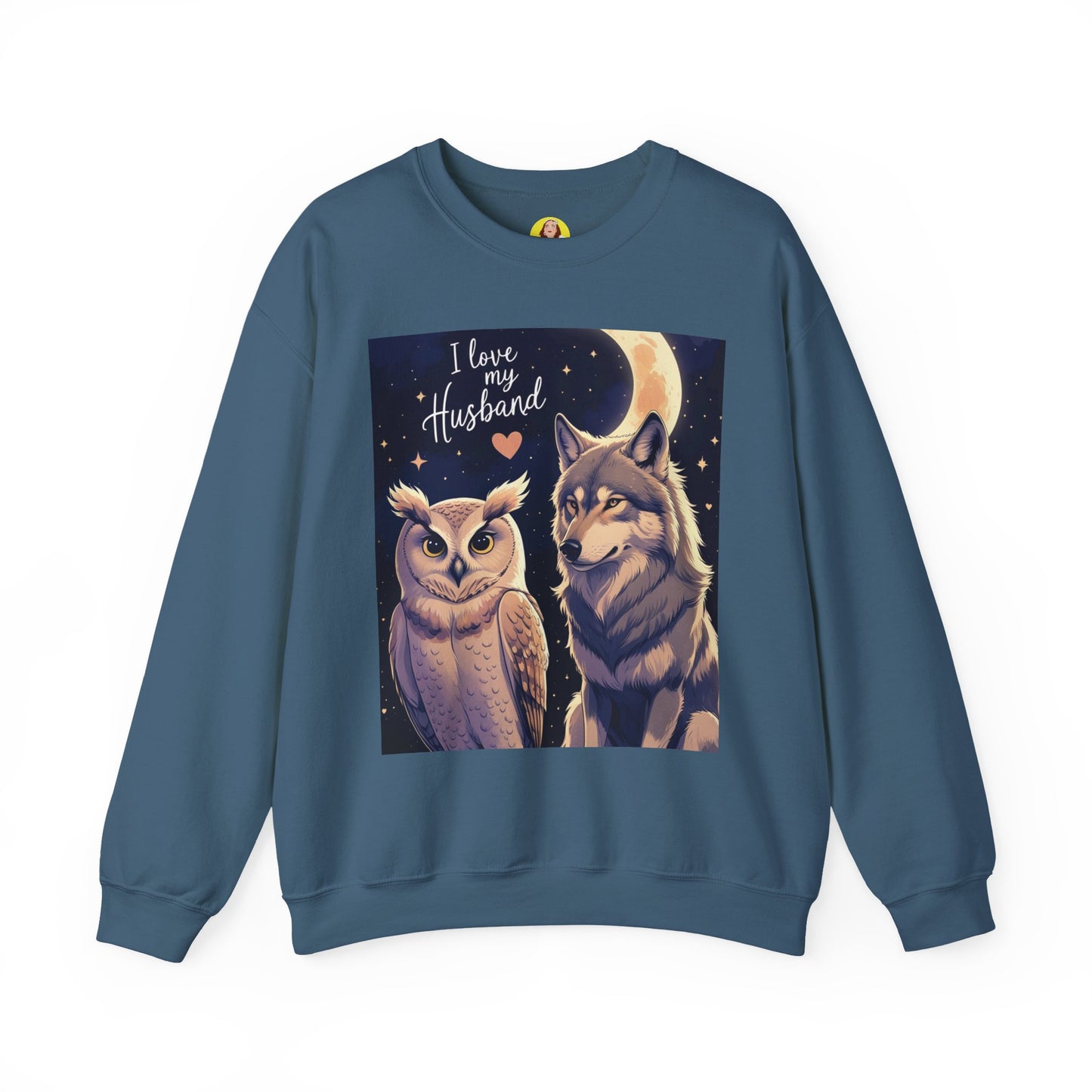 I Love My Husband Owl and Wolf Sweatshirt, Unisex Crewneck, Gift for Him, Cozy Sweatshirt, Animal Lovers, Anniversary Gift