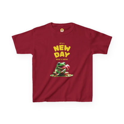 Inspirational Kids Tee, Fun Children’s T-Shirt, Positive Vibes Apparel, Motivational Kidswear, Gift for Teens, New Day Design