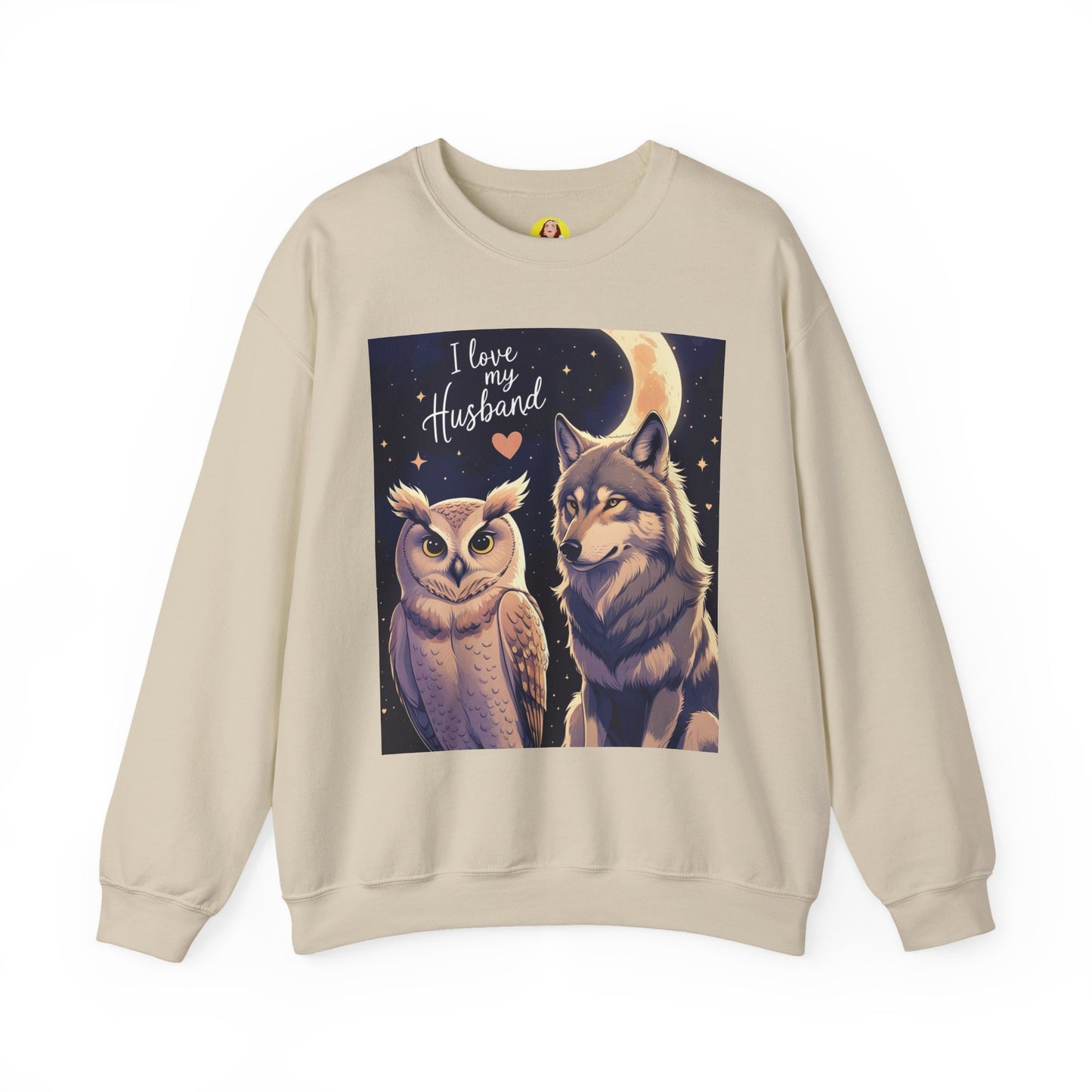 I Love My Husband Owl and Wolf Sweatshirt, Unisex Crewneck, Gift for Him, Cozy Sweatshirt, Animal Lovers, Anniversary Gift