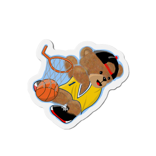 Basketball Bear Die-Cut Magnets | Cute Sports Decor, Fun Fridge Magnets, Gift for Kids, Basketball Fan Gift, Sports Party Decoration