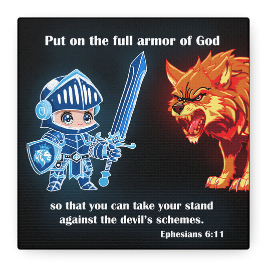 Knight and Wolf Canvas Art, Kid's Room Decor, Motivational Wall Art, Adventure Theme, Gamer Gift