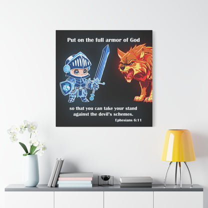 Knight and Wolf Canvas Art, Kid's Room Decor, Motivational Wall Art, Adventure Theme, Gamer Gift