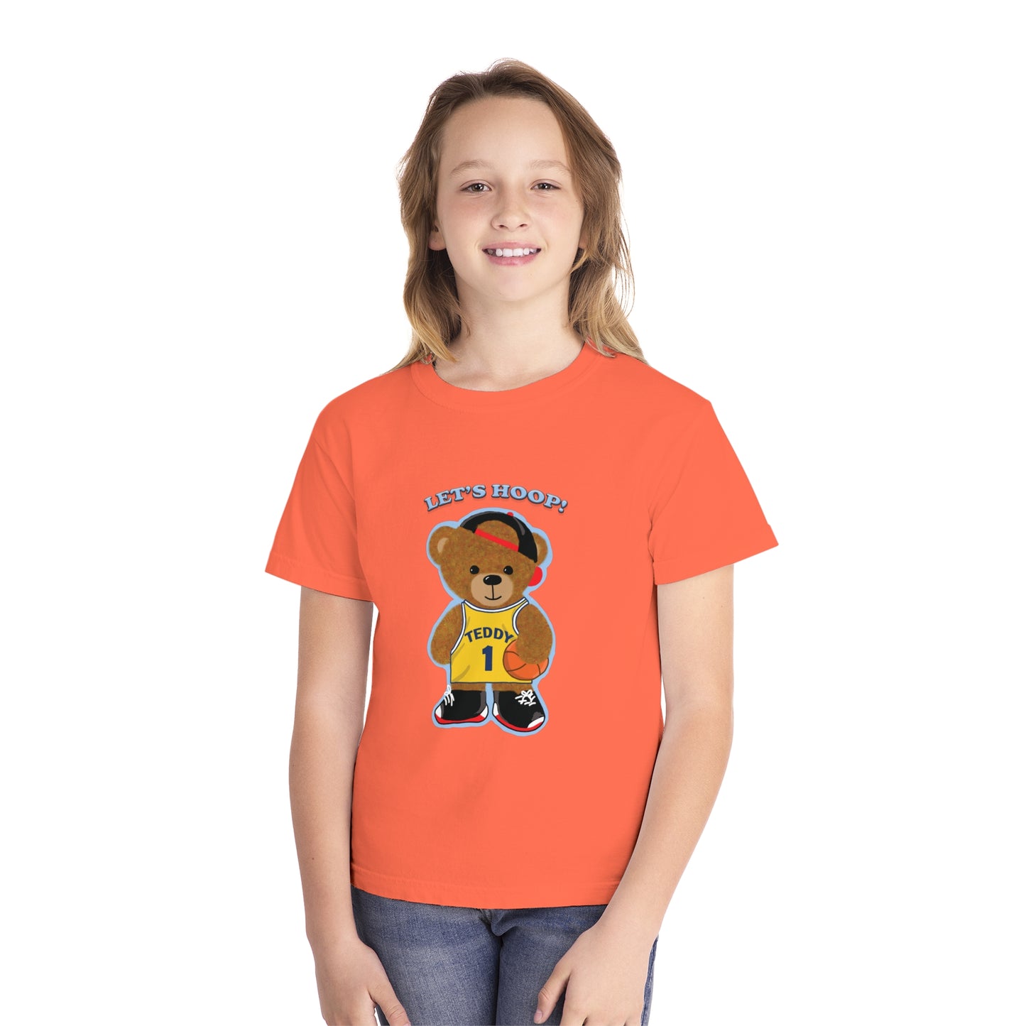 Youth Tee - Basketball Teddy Bear Design