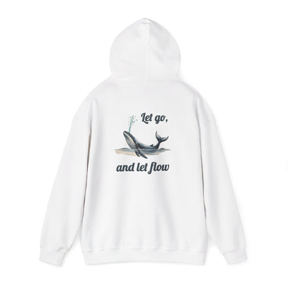 Whale-Themed Yoga Hoodie, Unisex Heavy Blend Sweatshirt, Nature Lover Gift, Relaxation Wear, Eco-Friendly Fashion, Perfect for Meditation
