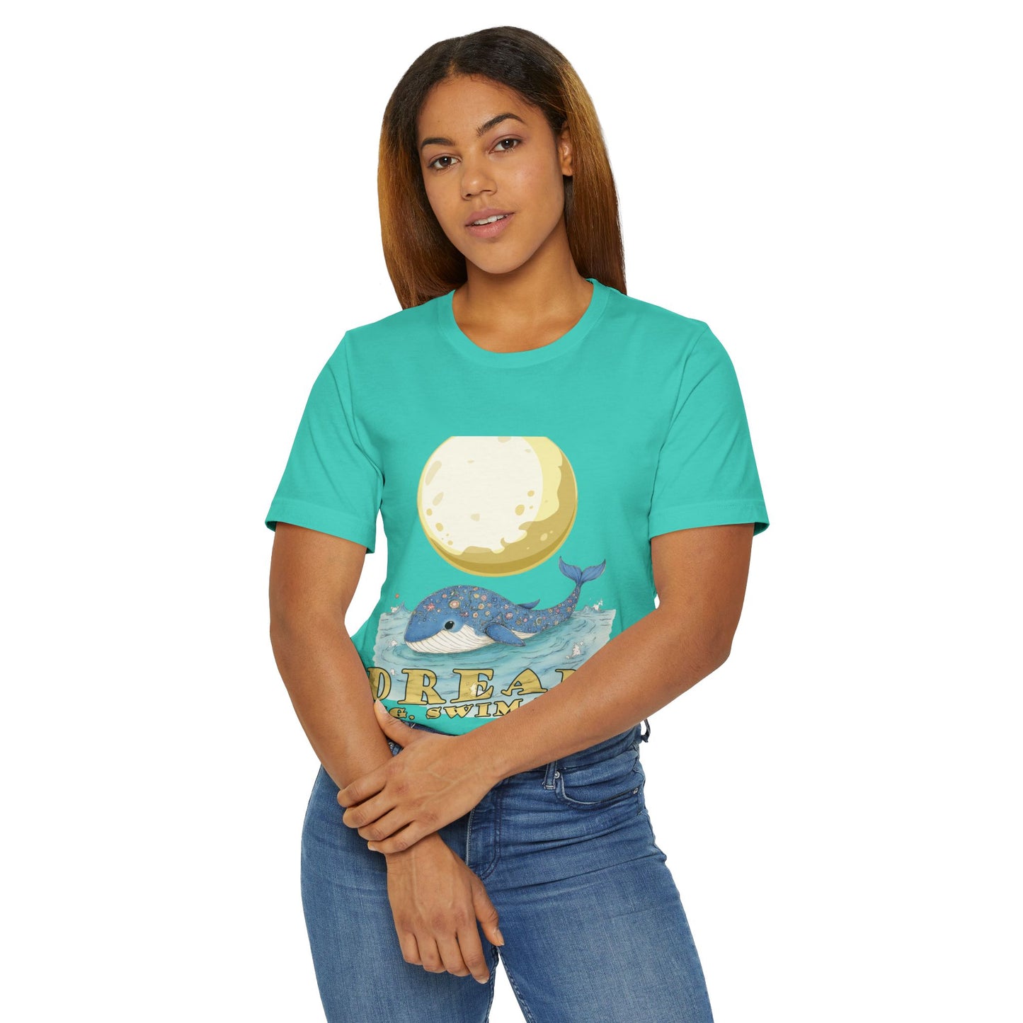 Dream Whale Unisex Jersey T-Shirt, Ocean Lover Tee, Beachwear, Gift for Whale Enthusiasts, Summer Vibes, Relaxed Fit