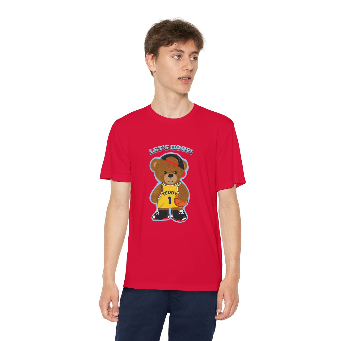 Youth Basketball Bear Tee, Fun Graphic Shirt, Kids Sports Apparel, Birthday Gift, Back to School Outfit, Teddy Bear Design