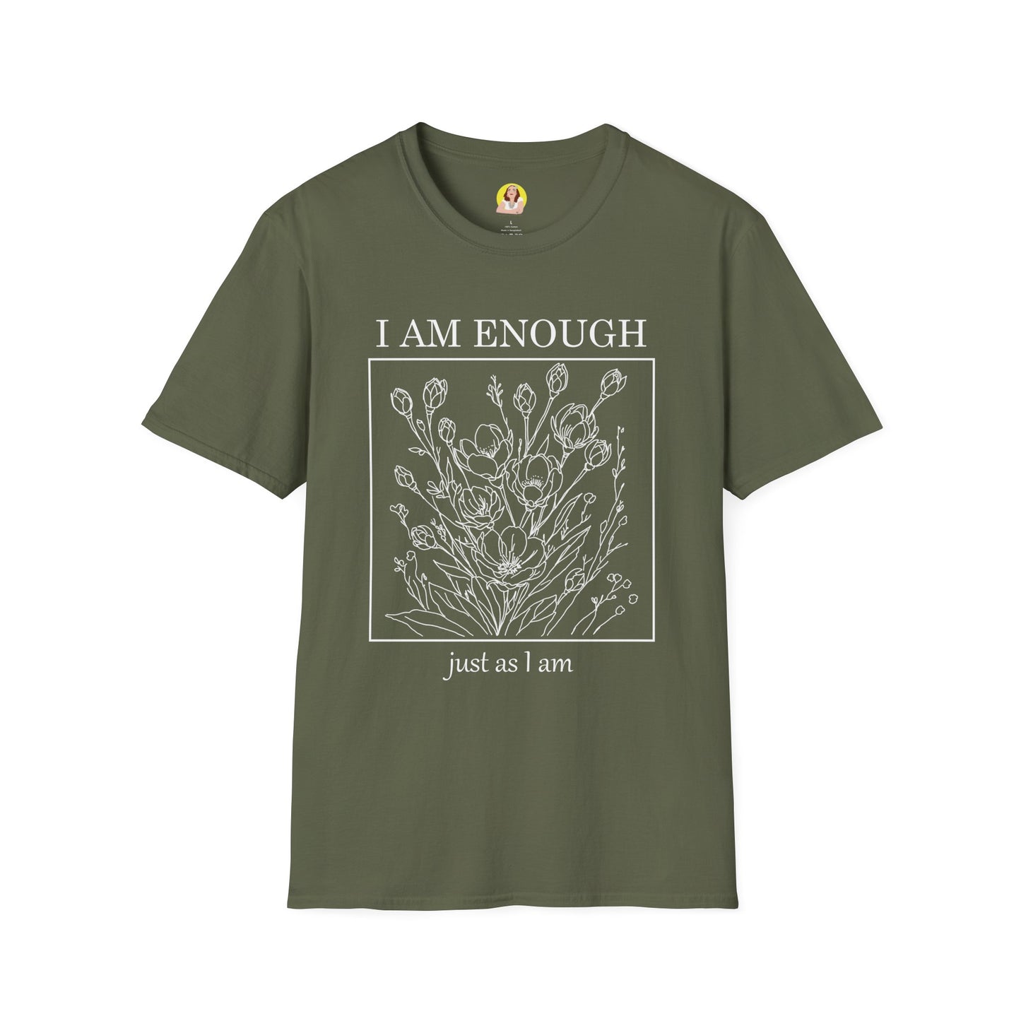 Inspirational Floral T-Shirt - I Am Enough, Self-Care Apparel, Positive Vibes Tee, Gift for Friends, Motivational Wear