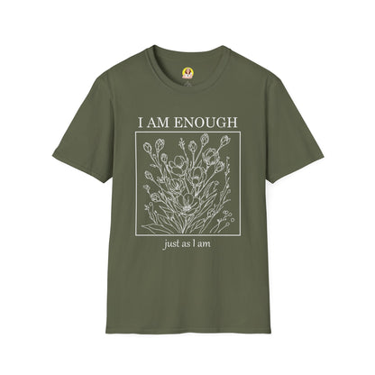 Inspirational Floral T-Shirt - I Am Enough, Self-Care Apparel, Positive Vibes Tee, Gift for Friends, Motivational Wear