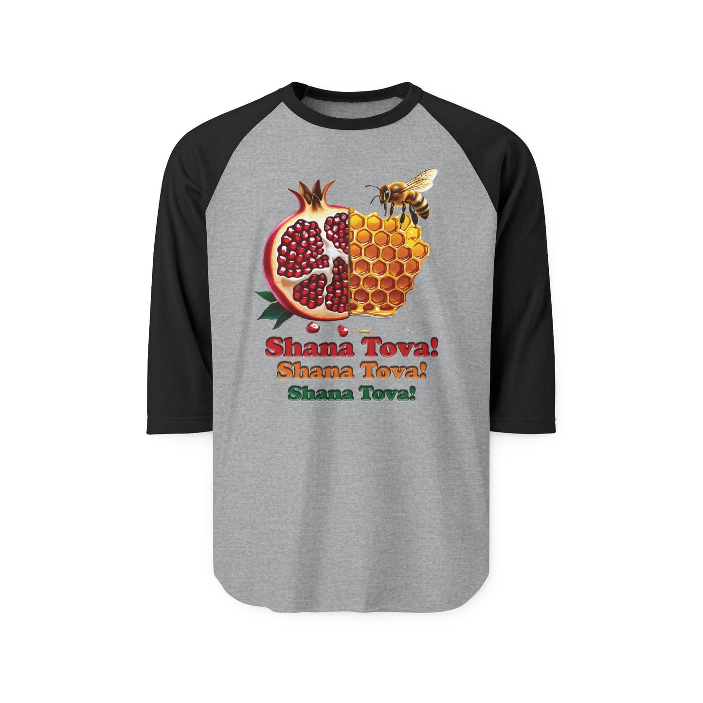 Raglan Shirt with Shana Tova Design, Unisex Holiday Tee, Rosh Hashanah Shirt, Casual Fall Fashion, Sweet New Year Gift
