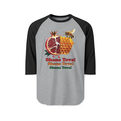 Raglan Shirt with Shana Tova Design, Unisex Holiday Tee, Rosh Hashanah Shirt, Casual Fall Fashion, Sweet New Year Gift