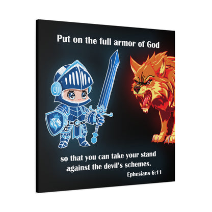 Knight and Wolf Canvas Art, Kid's Room Decor, Motivational Wall Art, Adventure Theme, Gamer Gift