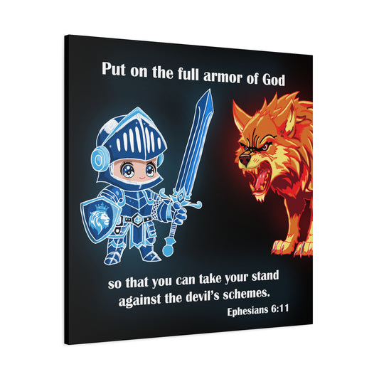 Knight and Wolf Canvas Art, Kid's Room Decor, Motivational Wall Art, Adventure Theme, Gamer Gift
