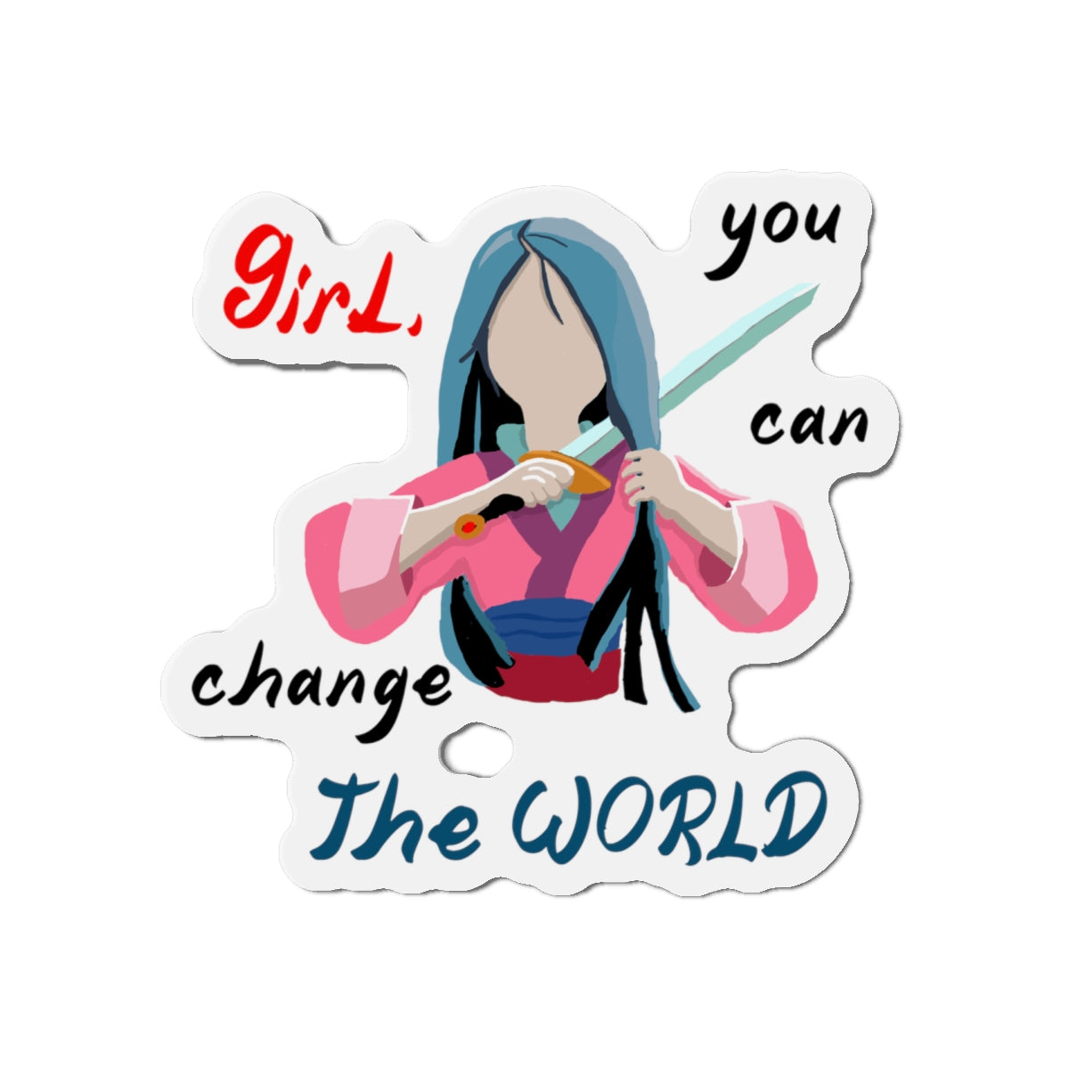 Empowering Girl Power Die-Cut Magnets | Inspirational Decor, Gift for Students, Motivational Sticker, Cute Office Decor