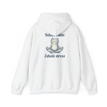 Zen Frog Hoodie - Relax and Unwind, Meditation Sweatshirt, Gift for Yoga Lovers, Stress Relief Apparel