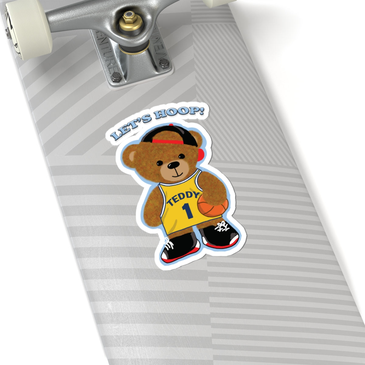 Playful Teddy Bear Kiss-Cut Stickers | Fun Laptop Decals, Cute Gifts for Kids, Basketball Decor, Nursery Wall Art, Sports Party Favors