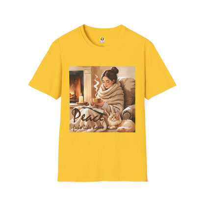 Cozy Peace Unisex T-Shirt - Perfect Gift for Winter, Relaxation, Self-Care Days, Home Decor Lovers, Cozy Vibes